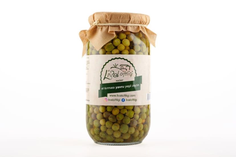 El kırması YAVRU halhali yeşil zeytin net 600 gr cam kavanoz resmi