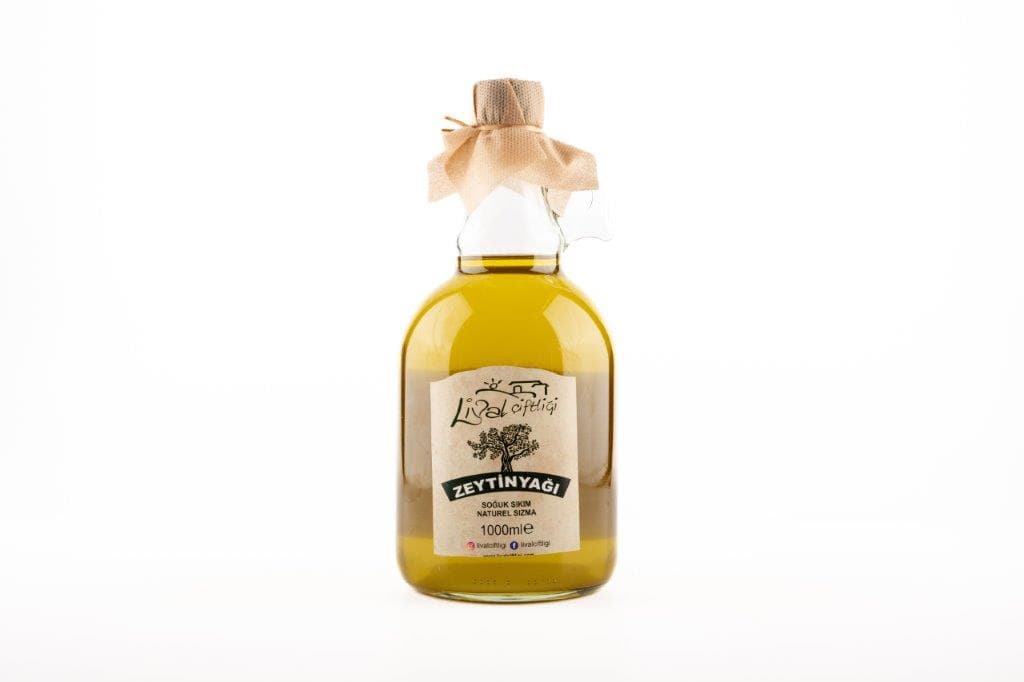 Ilık sıkım (40-45 derece) naturel birinci Zeytinyağı 1000ml cam şişe