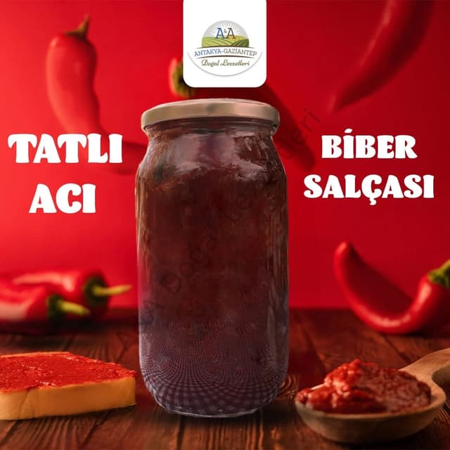 BİBER SALÇASI TATLI 1 KG CAM KAVANOZ