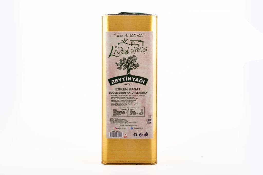 Erken Hasat Soğuk Sıkım naturel sızma zeytinyağı 5 Lt. teneke
